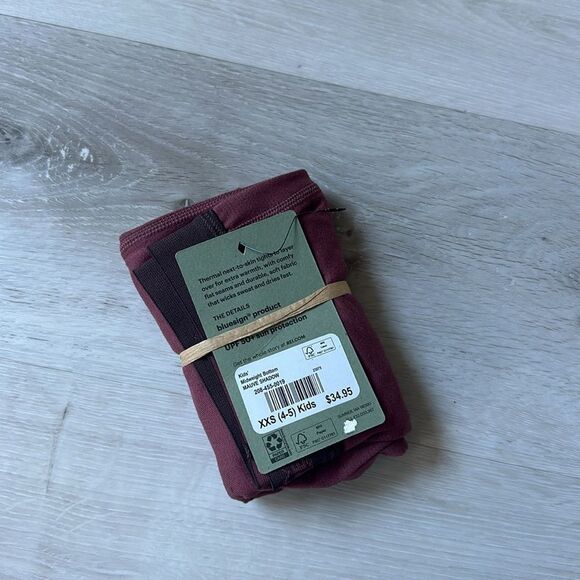 REI Co-op Midweight Base Layer Bottoms - Kids Mauve‎ Shadow XXS (4-5) Nwt - Picture 5 of 7